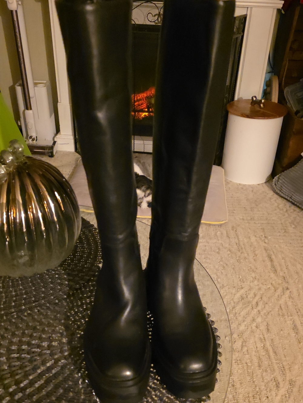 Sam Edelman Black Over-the-Knee Lug-Sole Riding Boots